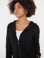 Longline basic zip-up hoodie