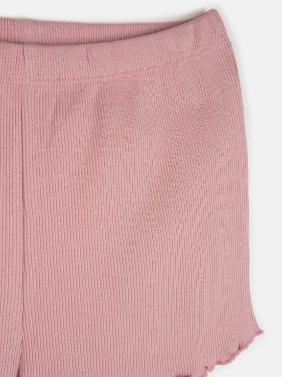 Ribbed cotton pyjama shorts