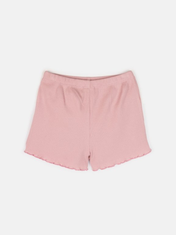 Ribbed cotton pyjama shorts