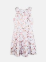 Dress with metalic floral print