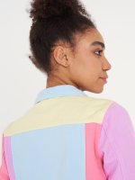 Colour block denim jacket