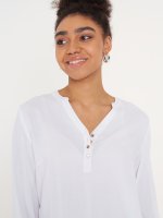 Basic viscose long sleeve blouse