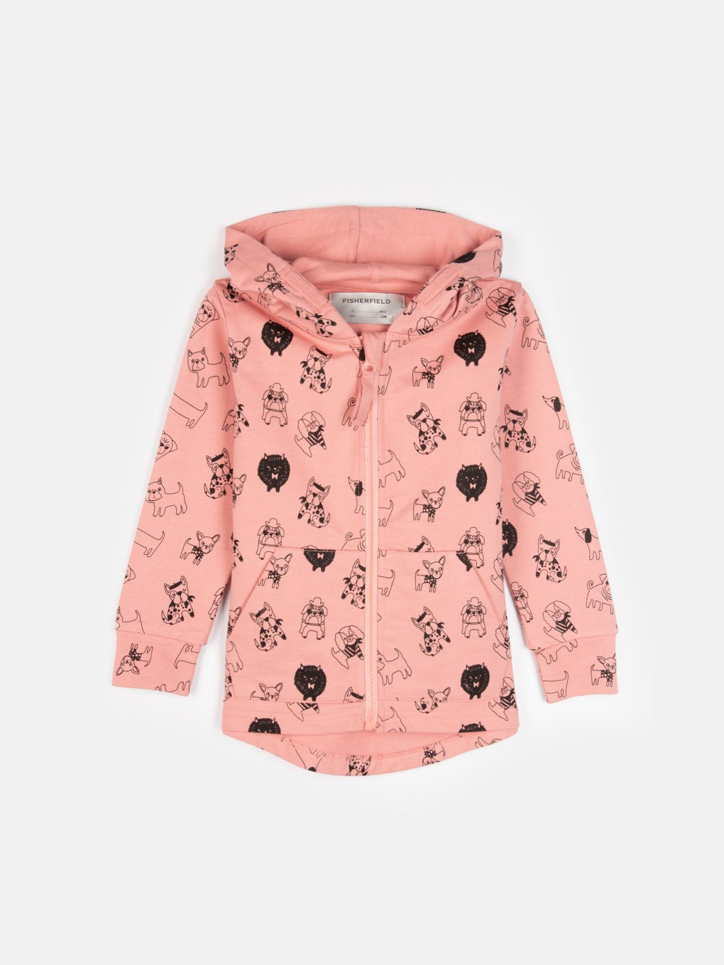 Cotton hoodie with dog print