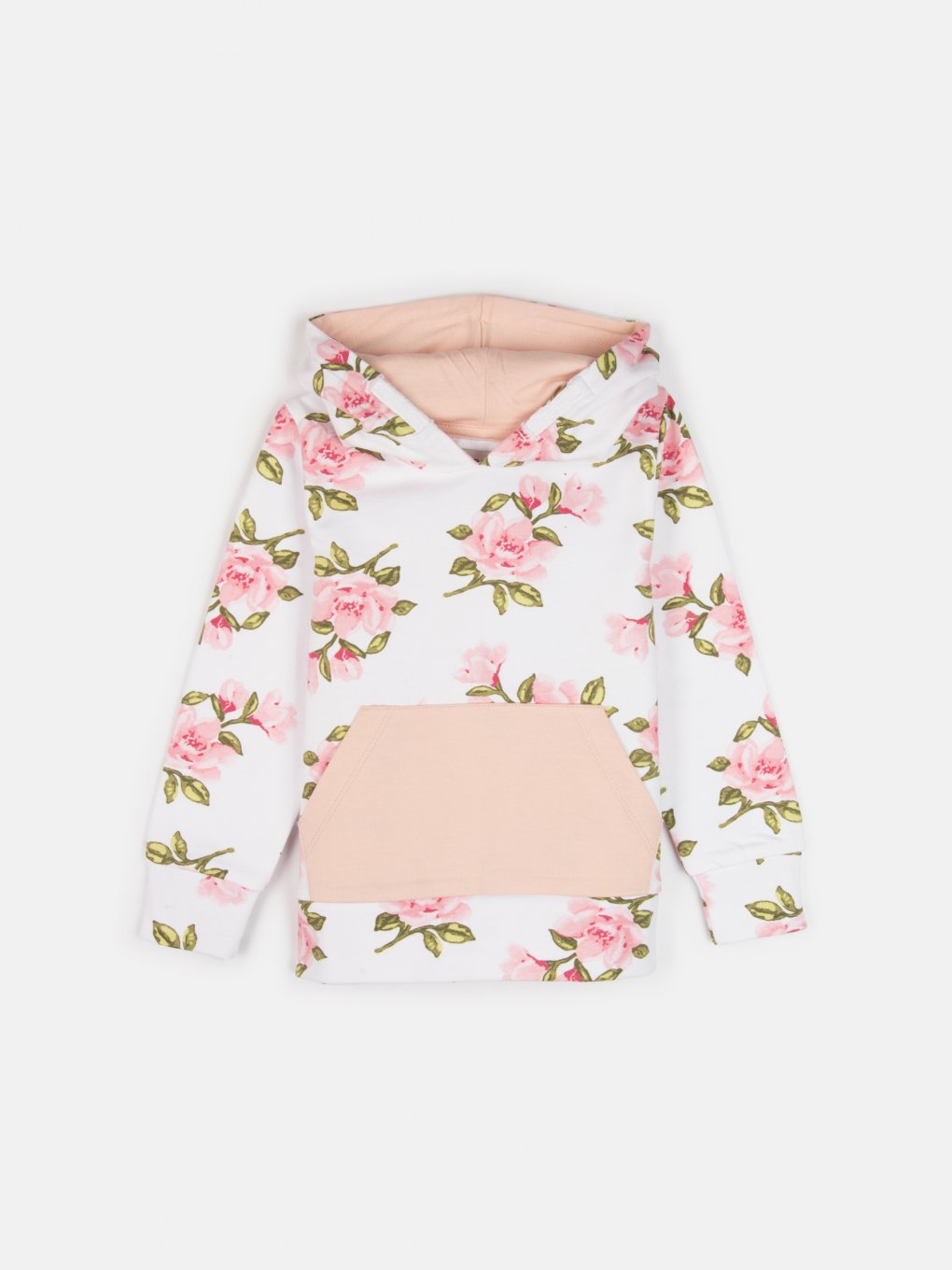 Cotton hoodie with floral print