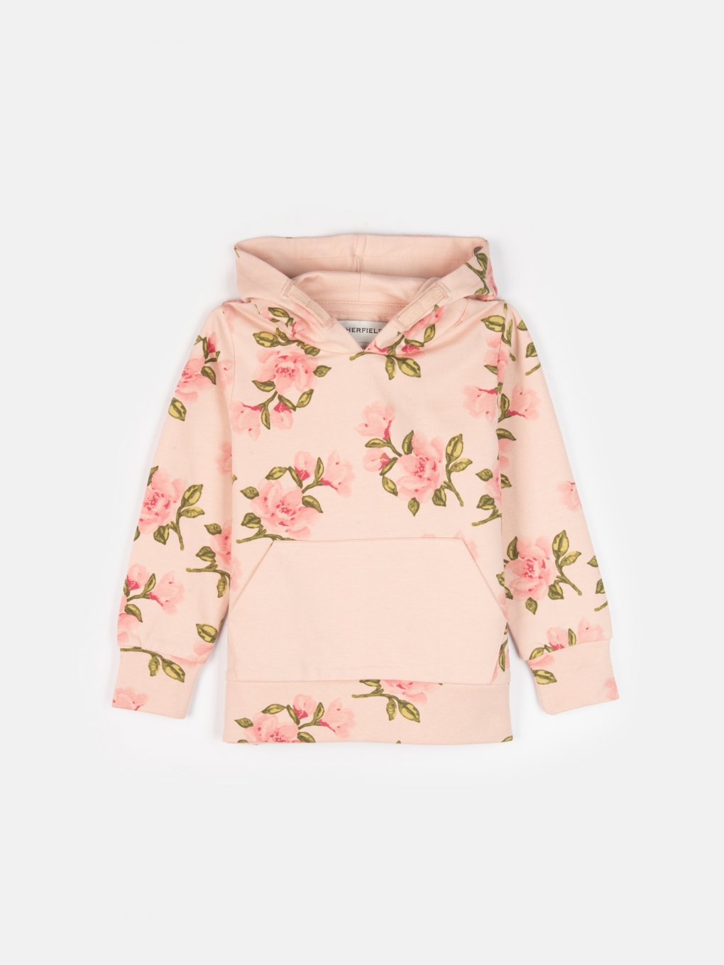 Cotton hoodie with floral print