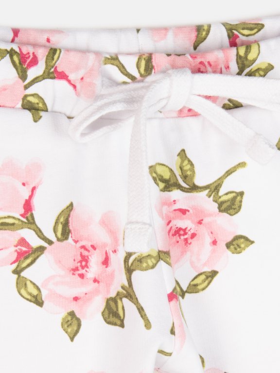 Cotton sweatpants with floral print