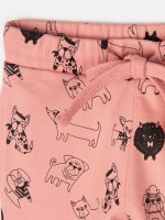 Cotton sweatpants with dog print