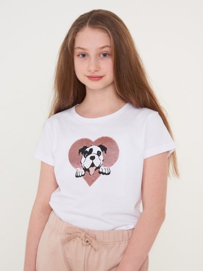 Bavlněné tričko s potiskem dívčí