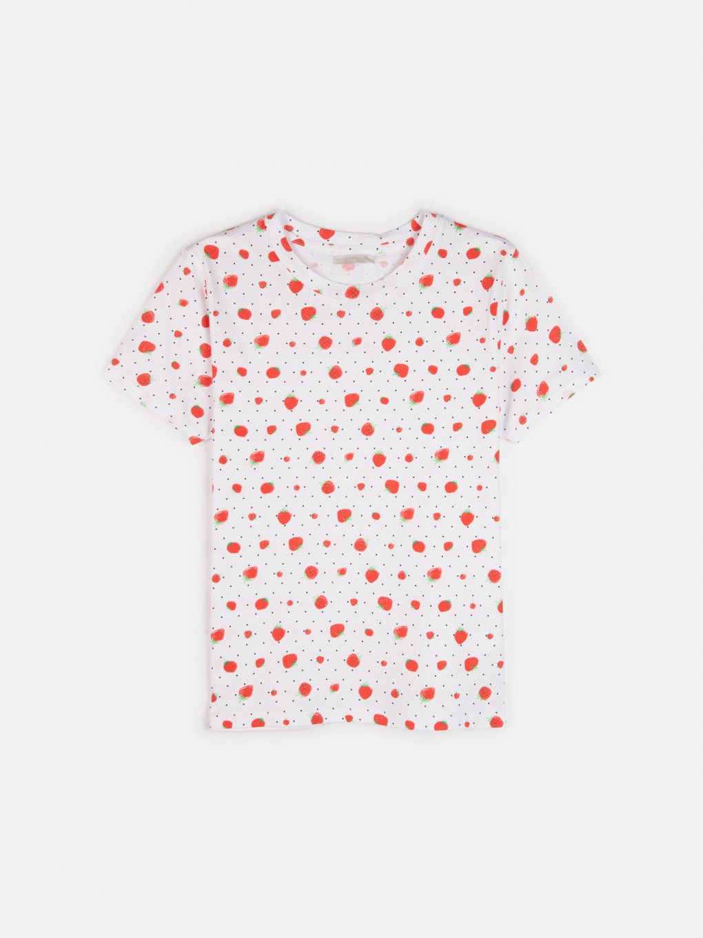 Bavlnené tričko s potlačou jahody dámske