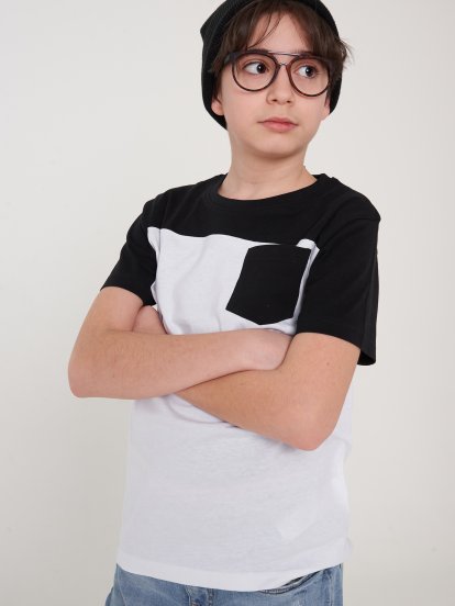 Bavlnené tričko s vreckom chlapčenské