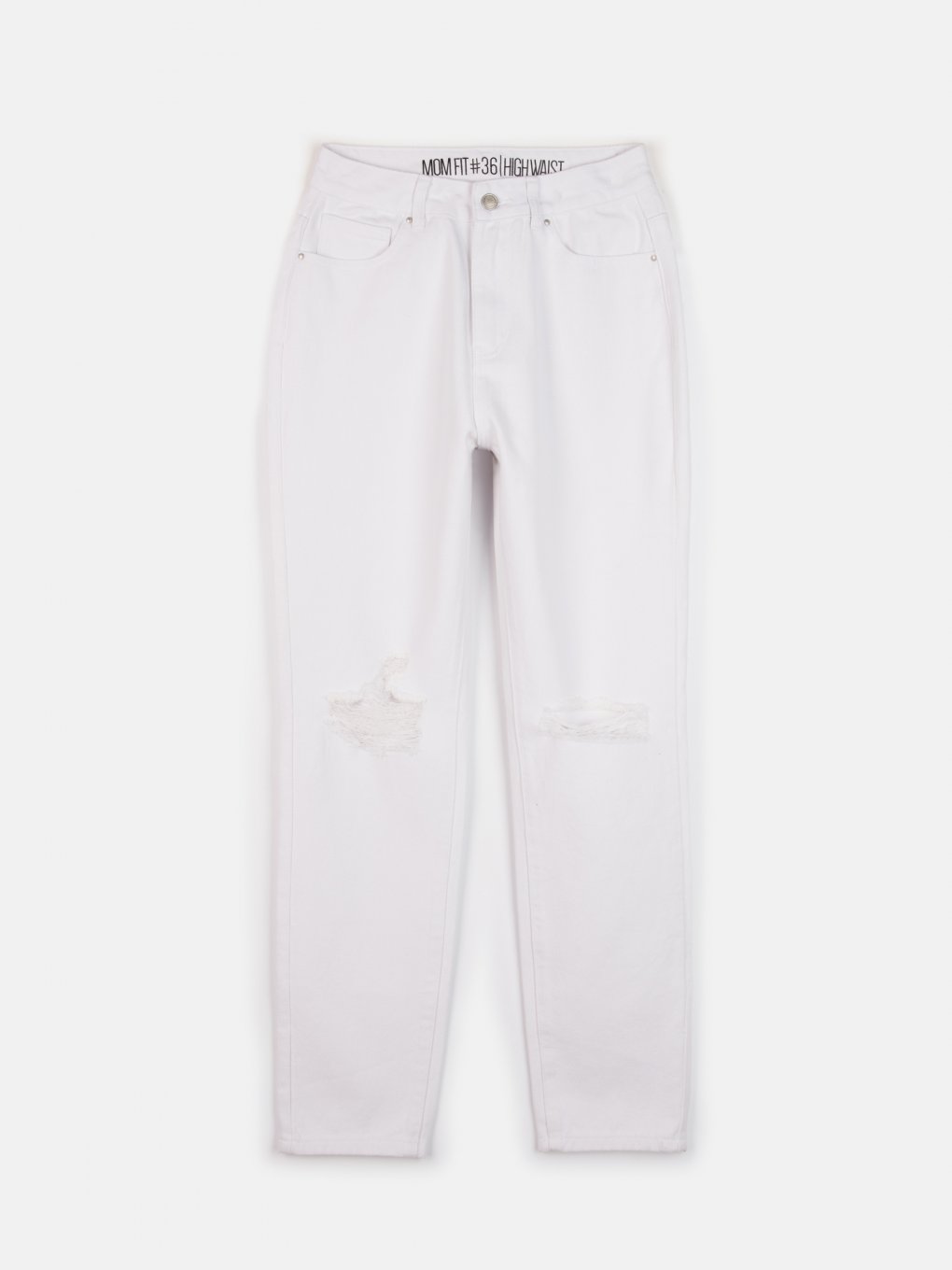 White mom fit jeans