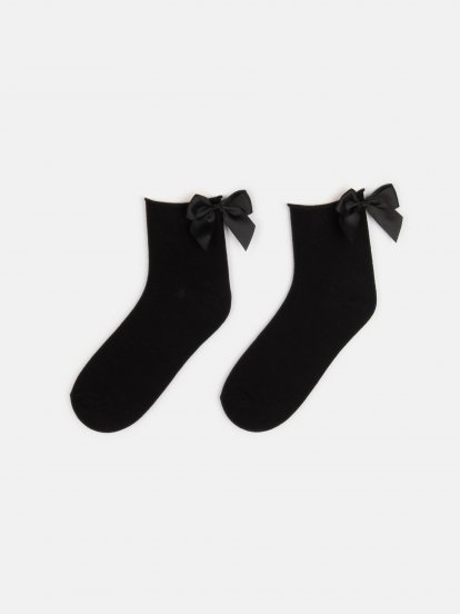 Členkové dámske ponožky s mašľou