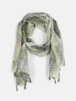 Printed scarf with tassels