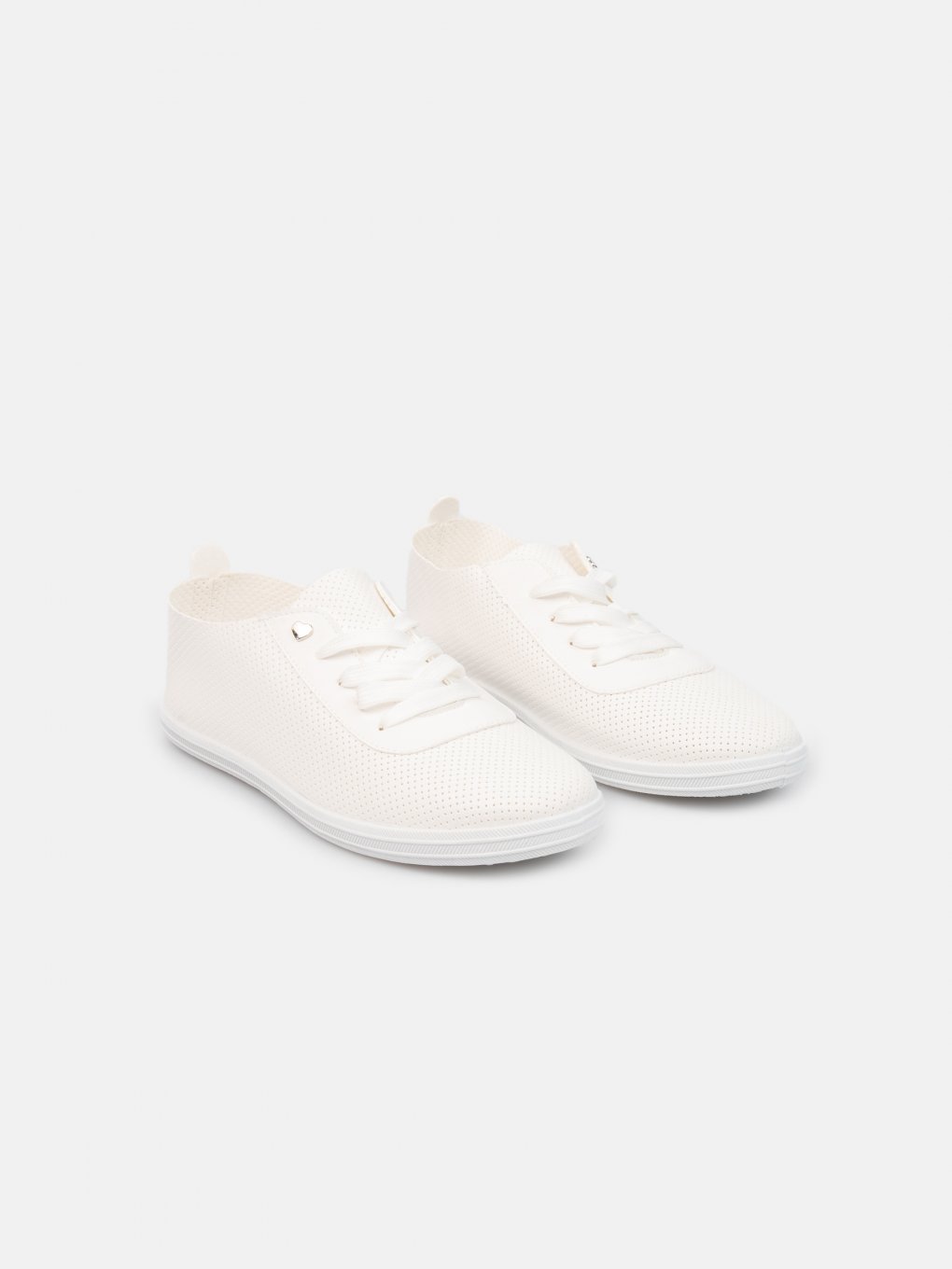 Perforated faux leather sneakers