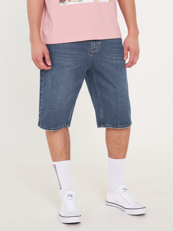 Cotton denim shorts