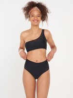Combined mesh high waist bikini bottom