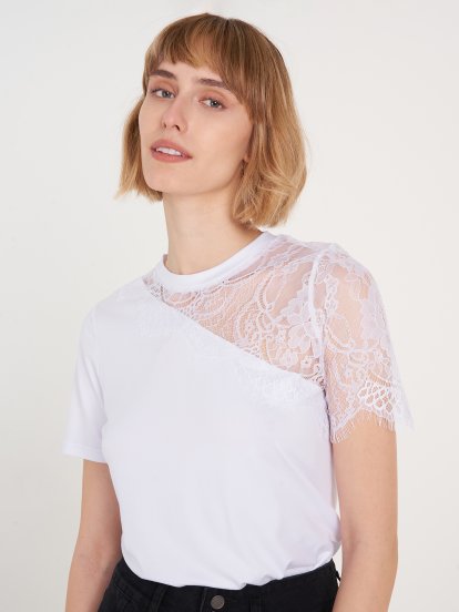 Combined lace top