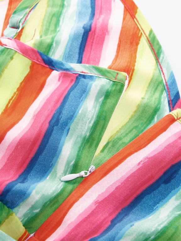 Maxi prúžkované farebné šaty pre plnoštíhle plus size