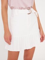 Mini skirt with pleated hem