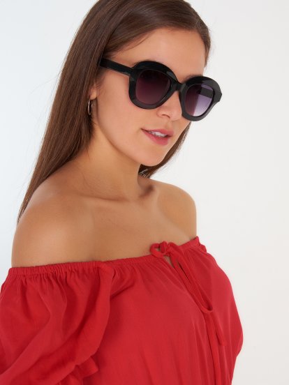 Okrągłe okulary przeciwsłoneczne damskie