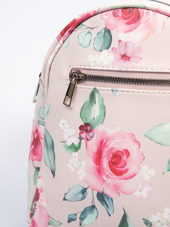 Floral designed backpack woman