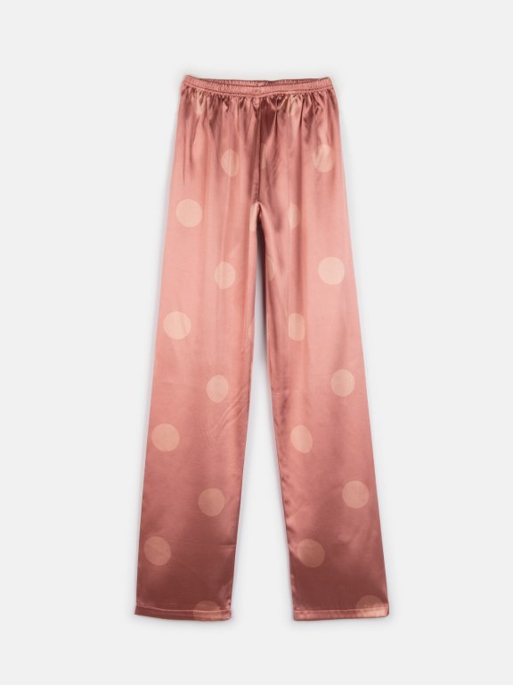 Damskie spodnie piżamowe satynowe w wzory