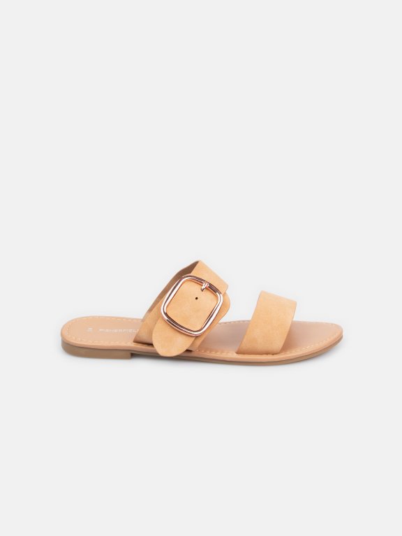 Slides with decorative buckle