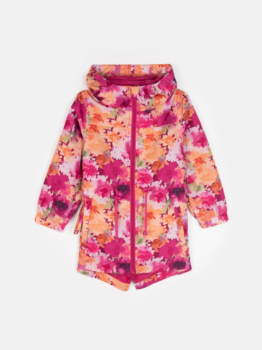 Light parka in a pocket with floral print