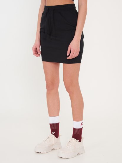 Mini sweat skirt with cargo pockets
