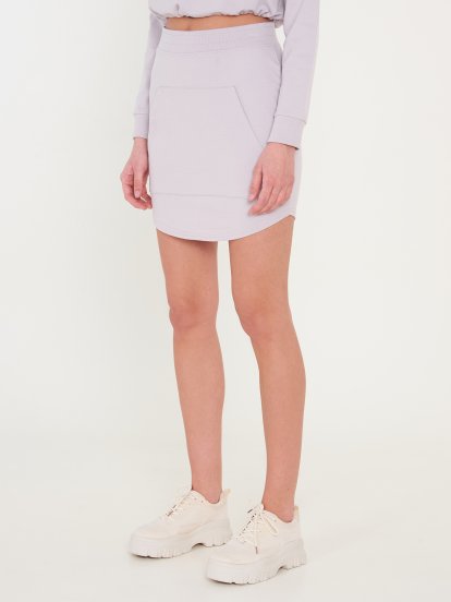 Mini sweat skirt with kangaroo pocket
