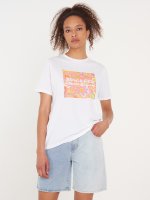 T-shirt z mieszanki bawełny damska z nadrukiem