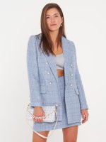Double breasted tweed blazer