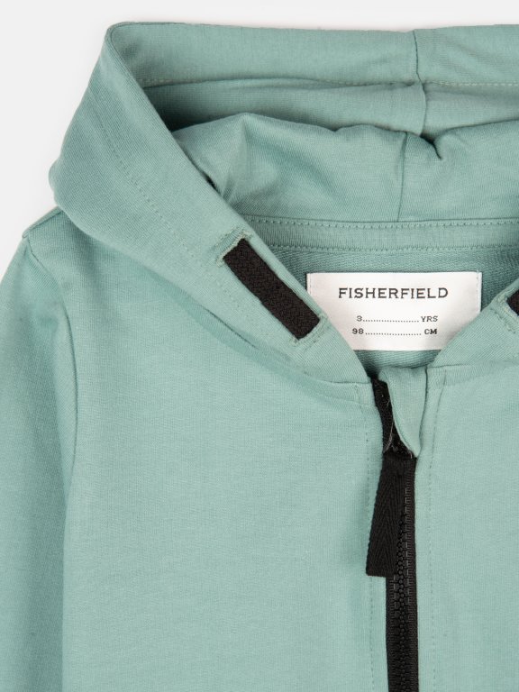 Basic zip-up hoodie with contrast details