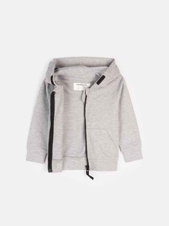 Basic zip-up hoodie with contrast details