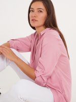 Basic viscose 3/4 sleeve tunic blouse