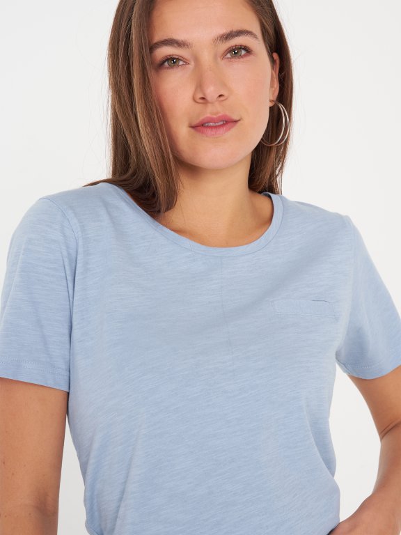 Základné basic bavlnené tričko s krátkym rukávom dámske