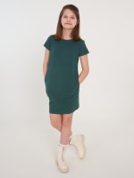 Základní bavlněné šaty s kapsami dívčí