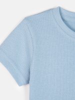 Bawełniana koszulka basic waflowa dla chłopców