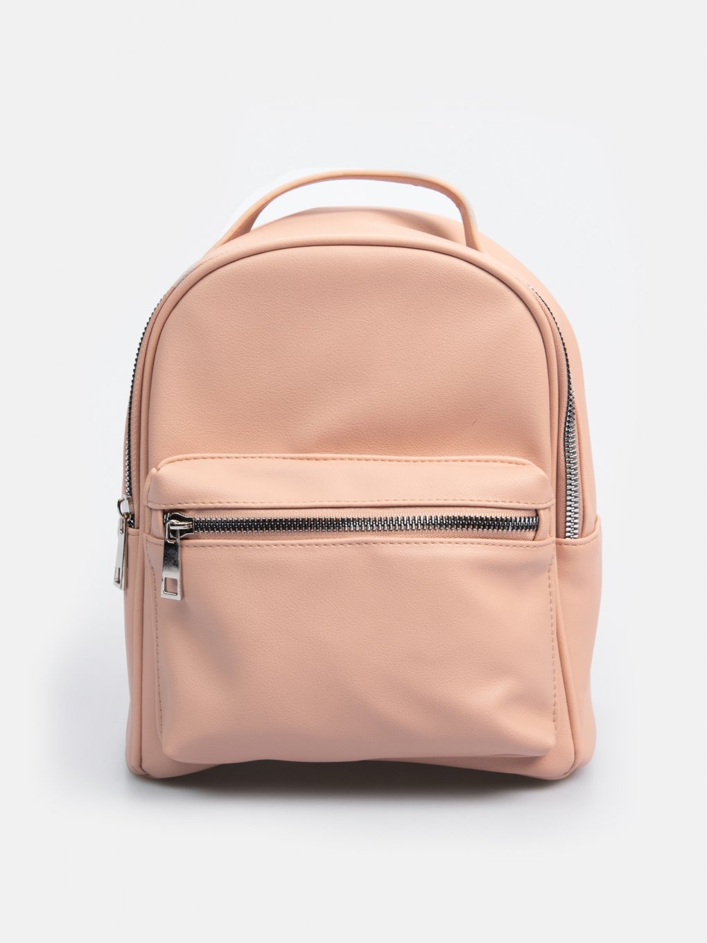 Faux leather basic backpack