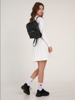 Basic faux leather backpack woman