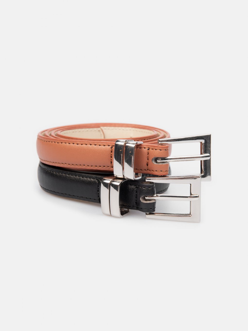 2-pack faux leather belts