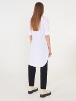 Longline cotton-blend shirt