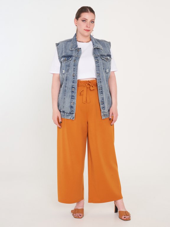Plus size belted pants