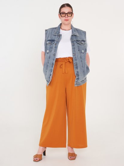 Plus size belted pants