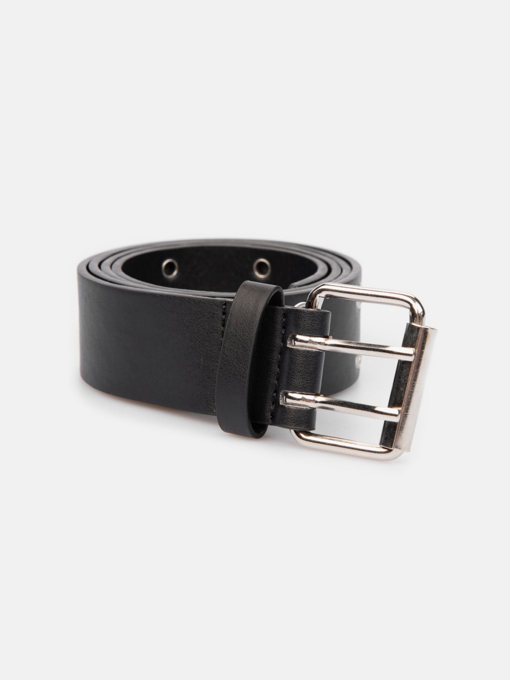Faux leather belt with eyelets