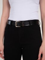 Faux leather belt