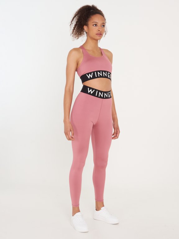 Sport leggings with slogan print