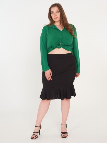 Plus size skirt with ruffle