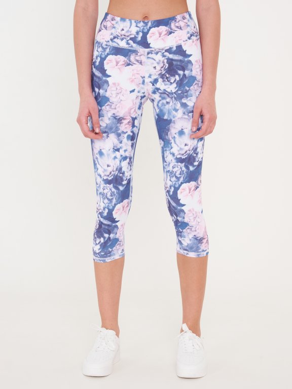 3/4 sport leggings with floral print