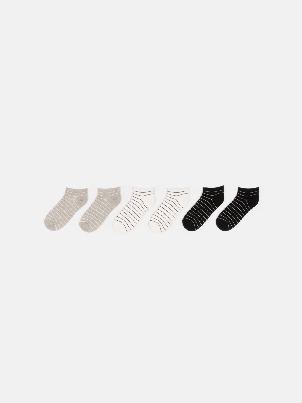 3-pack striped low cut socks